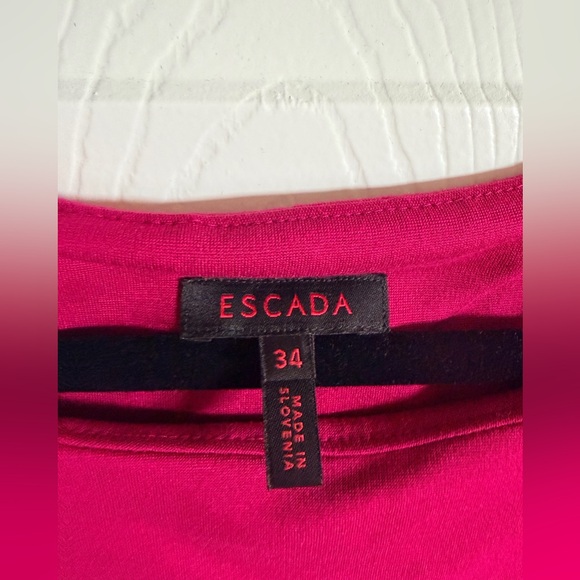 Escada Fuchsia Belted Midi Dress - Picture 3 of 6